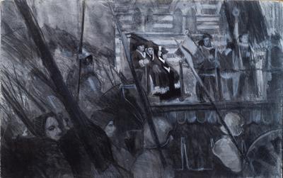Medieval Parade Italy - charcoal